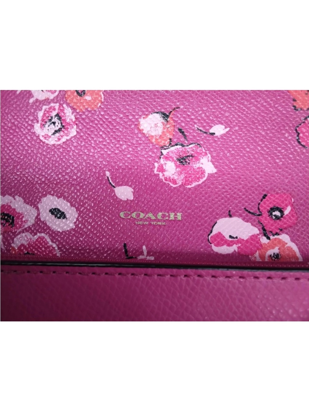 Coach Hot Pink Leather Continental Wallet - Coach - Picture 6 of 10